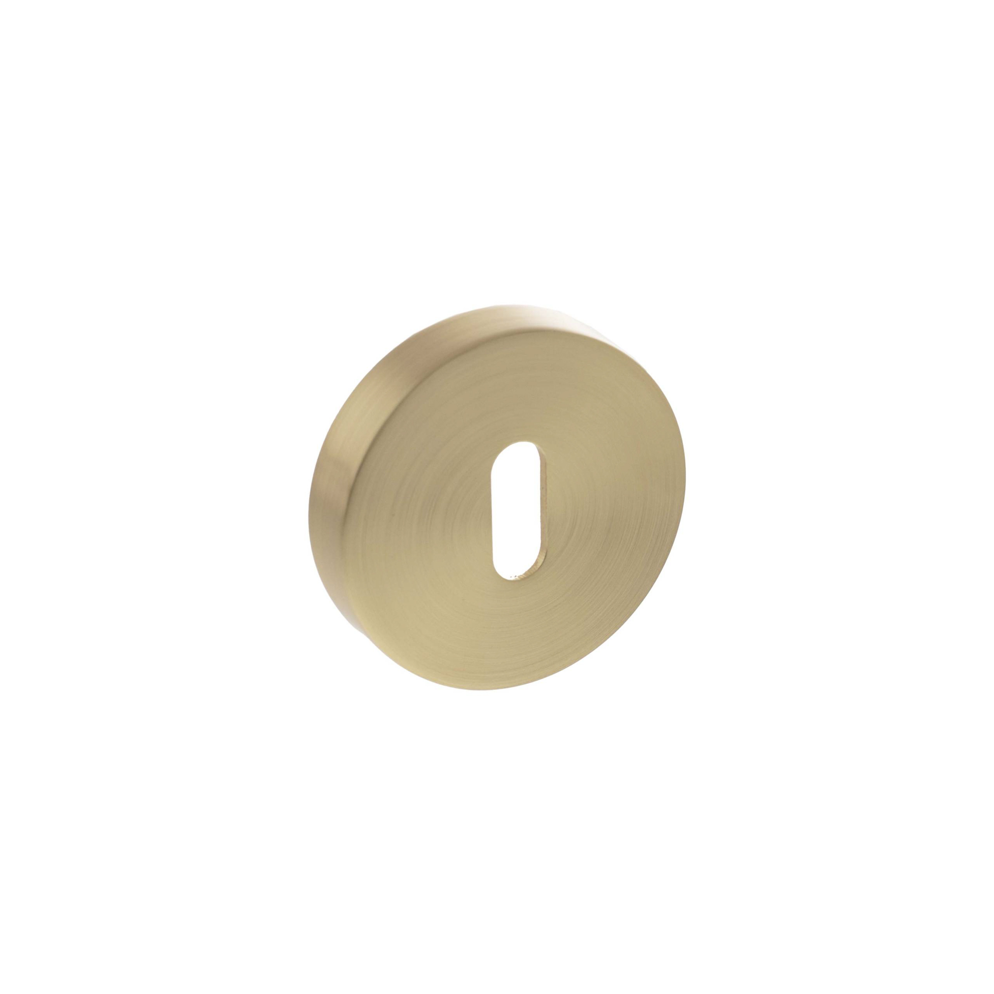 SPROESCKSB.jpg Atlantic Senza Pari Key Escutcheons on Round Rose - Satin Brass - Image 1