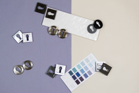 Atlantic STATUS Key Escutcheons on S4 Square Rose - Polished Chrome - Image 2
