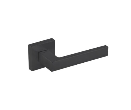 Atlantic Tupai Rapido QuadraLine Rillo Lever Door Handle on Square Rose - Pearl Black