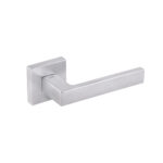 Atlantic Tupai Rapido QuadraLine Rillo Lever Door Handle on Square Rose - Satin Chrome