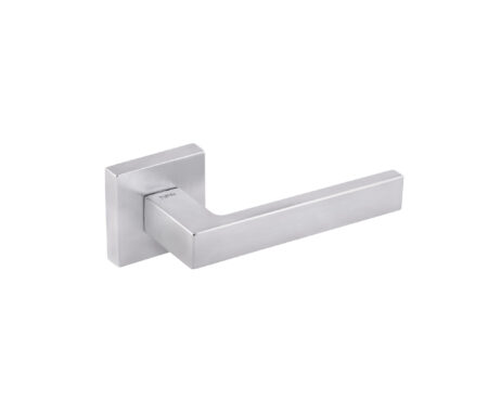 Atlantic Tupai Rapido QuadraLine Rillo Lever Door Handle on Square Rose - Satin Chrome