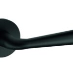Atlantic Tupai Rapido CurvaLine Adra Lever Door Handle on Round Rose - Pearl Black