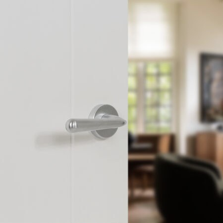 Atlantic Tupai Rapido CurvaLine Adra Lever Door Handle on Round Rose - Satin Chrome - Image 2