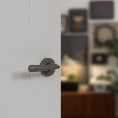 Atlantic Tupai Rapido CurvaLine Adra Lever Door Handle on Round Rose - Titanium - Image 2