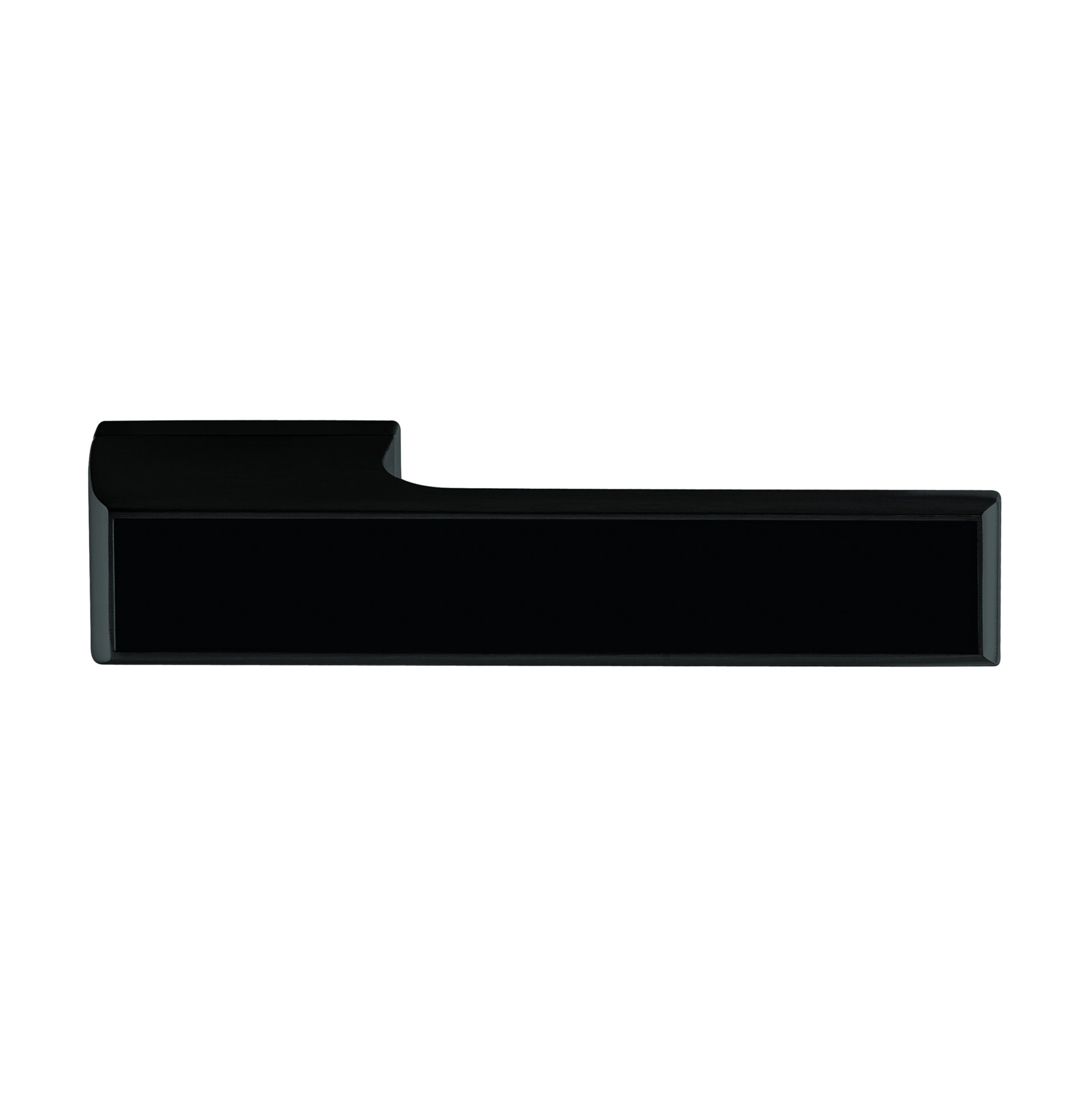 T3089LMBMB.jpg Atlantic Tupai Rapido VersaLine Tobar Lever Door Handle on Long Rose - Matt Black Decorative Plate - Matt Black - Image 1