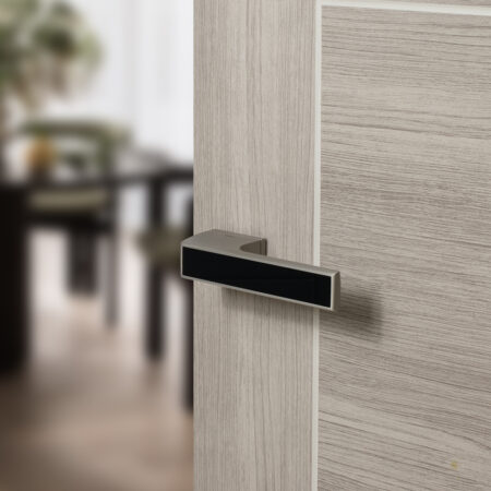 Atlantic Tupai Rapido VersaLine Tobar Lever Door Handle on Long Rose - Pearl Black Decorative Plate - Pearl Nickel - Image 2