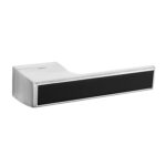 Atlantic Tupai Rapido VersaLine Tobar Lever Door Handle on Long Rose - Pearl Black Decorative Plate - Satin Chrome