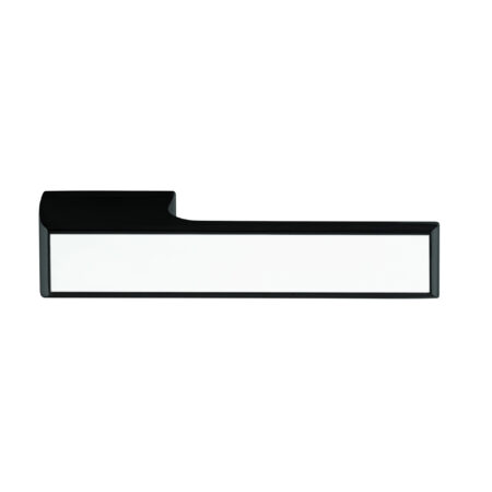 Atlantic Tupai Rapido VersaLine Tobar Lever Door Handle on Long Rose - White Decorative Plate - Matt Black