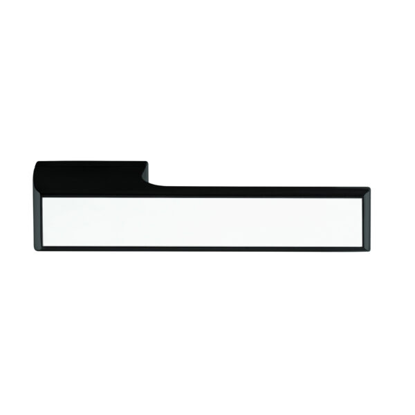 Atlantic Tupai Rapido VersaLine Tobar Lever Door Handle on Long Rose - White Decorative Plate - Matt Black