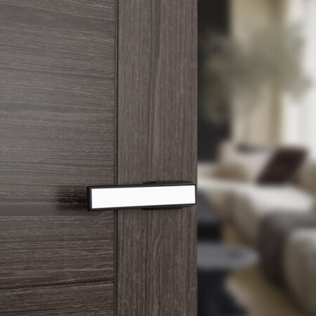 Atlantic Tupai Rapido VersaLine Tobar Lever Door Handle on Long Rose - White Decorative Plate - Matt Black - Image 2