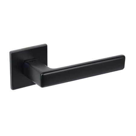 Atlantic Tupai Rapido 5S Line Portel Lever Door Handle on 5mm Slimline Square Rose - Pearl Black