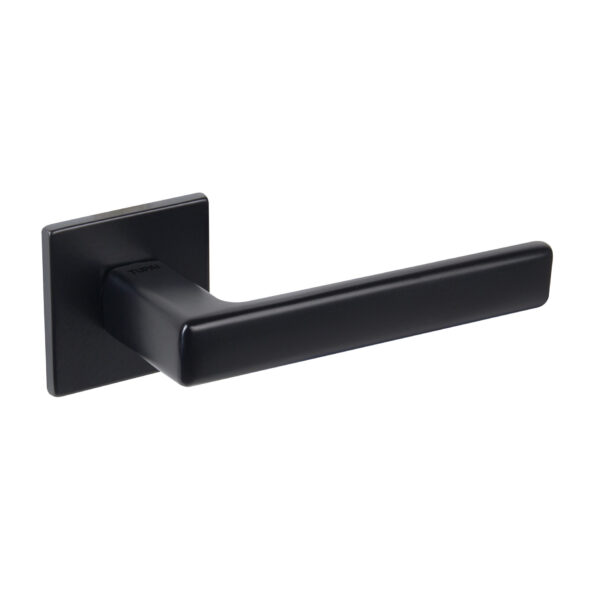 Atlantic Tupai Rapido 5S Line Portel Lever Door Handle on 5mm Slimline Square Rose - Pearl Black