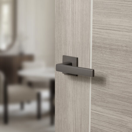 Atlantic Tupai Rapido 5S Line Portel Lever Door Handle on 5mm Slimline Square Rose - Titanium - Image 2