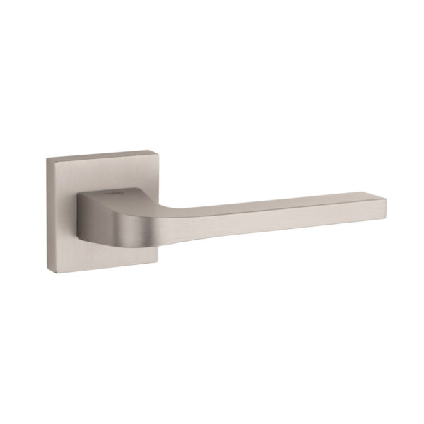 Tupai Rapido CurvaLine Valbona Lever Door Handle on Square Rose - Pearl Nickel