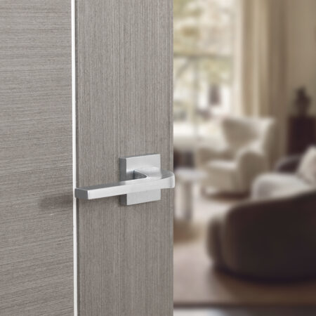 Tupai Rapido CurvaLine Valbona Lever Door Handle on Square Rose - Satin Chrome - Image 2