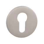 Tupai Rapido 5S Line Euro Escutcheons on 5mm Slimline Round Rose - Pearl Nickel