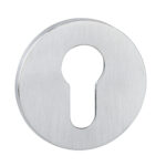 Tupai Rapido 5S Line Euro Escutcheons on 5mm Slimline Round Rose - Satin Chrome