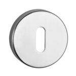 Tupai Rapido CurvaLine Euro Escutcheons on Round Rose - Bright Polished Chrome