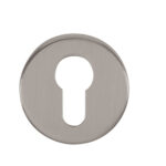Tupai Rapido CurvaLine Euro Escutcheons on Round Rose - Pearl Nickel