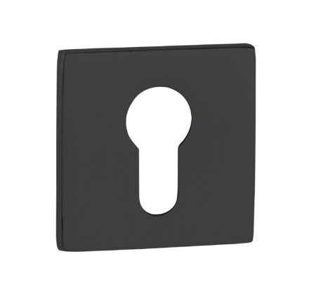 Atlantic Tupai Rapido 5S Line Euro Escutcheons on 5mm Slimline Square Rose - Pearl Black