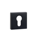Tupai Rapido Curva/QuadraLine Euro Escutcheons on Square Rose - Pearl Black