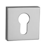Tupai Rapido Curva/QuadraLine Euro Escutcheons on Square Rose - Bright Polished Chrome