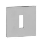 Tupai Rapido 5S Line Key Escutcheons on 5mm Slimline Square Rose - Bright Polished Chrome