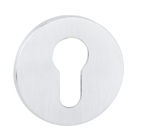 Tupai Rapido 5S Line Euro Escutcheons on 5mm Slimline Round Rose - White