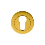 Manital Escutcheon - Euro Profile on Concealed Fix Round Rose - Polished Brass