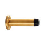Carlisle Brass Wall Mounted Cylinder Doorstop with Rose - Satin Brass