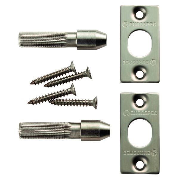 Eurospec Security Hinge Bolt Set Stainless Steel - Boxed - Satin Stainless Steel