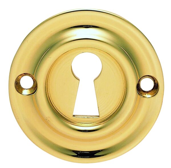 Carlisle Brass Victorian Escutcheon Lock Profile Round Face Fix - Polished Brass