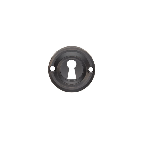 Carlisle Brass Victorian Escutcheon Lock Profile Round Face Fix - Matt Black