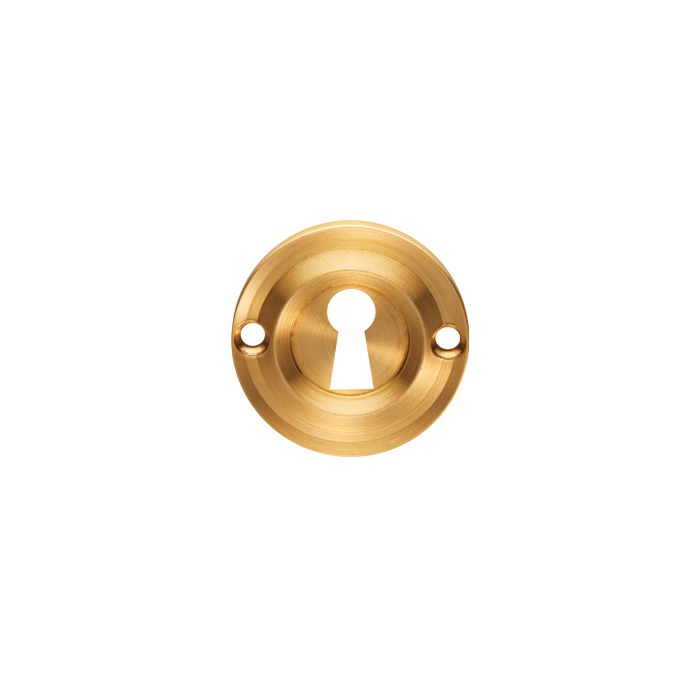 aq41sb.jpg Carlisle Brass Victorian Escutcheon Lock Profile Round Face Fix - Satin Brass - Image 1