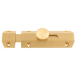 Carlisle Brass 102 x 36mm Surface Bolt C/W Keep Flat & Angled Mortice Keeps - Satin Brass
