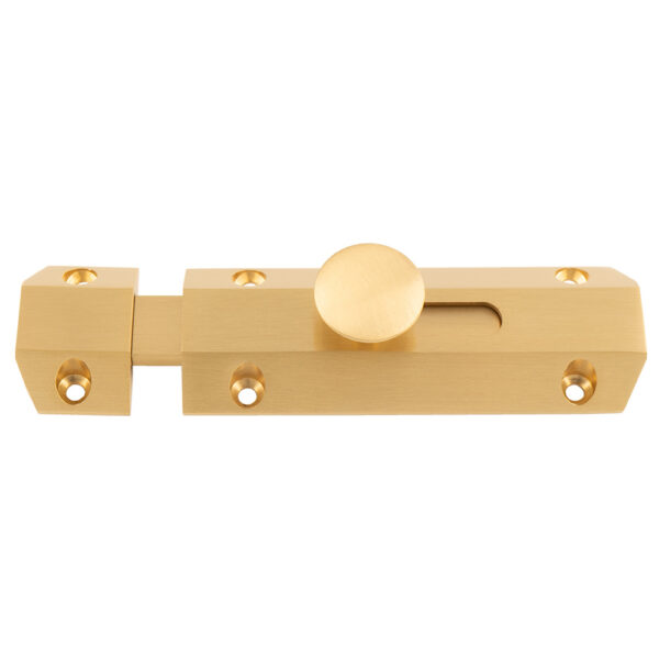 Carlisle Brass 102 x 36mm Surface Bolt C/W Keep Flat & Angled Mortice Keeps - Satin Brass