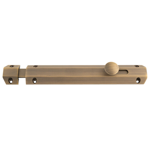 Carlisle Brass 203 x 36mm Surface Bolt C/W Keep Flat & Angled Mortice Keeps - Satin Brass