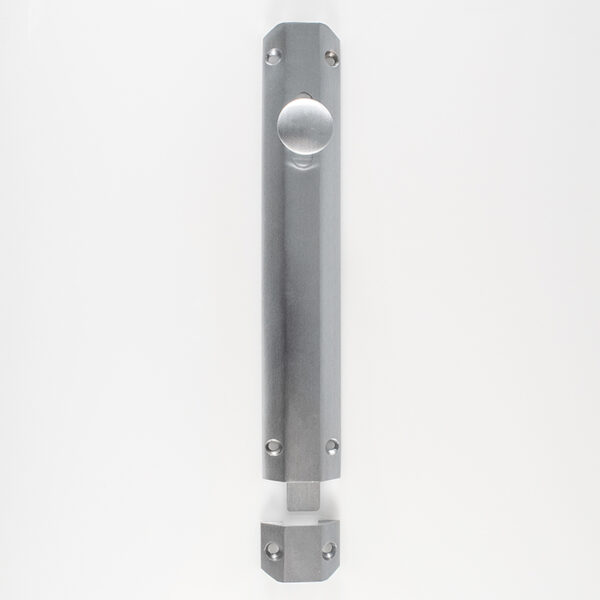 Carlisle Brass 203 x 36mm Surface Bolt C/W Keep Flat & Angled Mortice Keeps - Satin Chrome