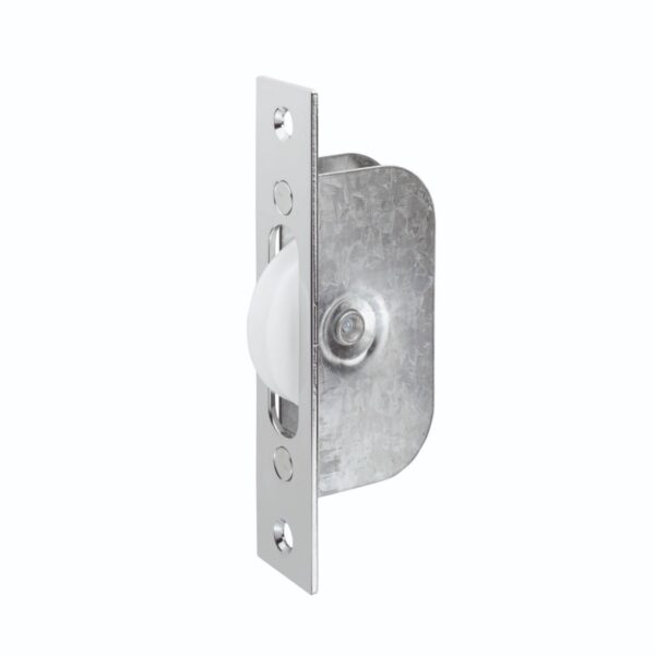 Carlisle Brass Sash Window Axle Pulley No2 Square Chrome Forend with Nylon Wheel - Polished Chrome