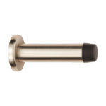 Carlisle Brass Wall Mounted Cylinder Doorstop with Rose - Satin Nickel