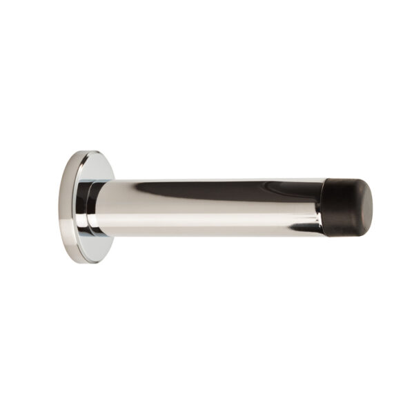 Carlisle Brass Wall Mounted Cylinder Doorstop with Rose - Polished Chrome