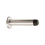 Carlisle Brass Wall Mounted Cylinder Doorstop with Rose - Satin Chrome