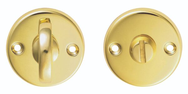 Carlisle Brass Turn & Release on Face Fix Round Rose (4.9 x 67mm Spindle) - Polished Brass