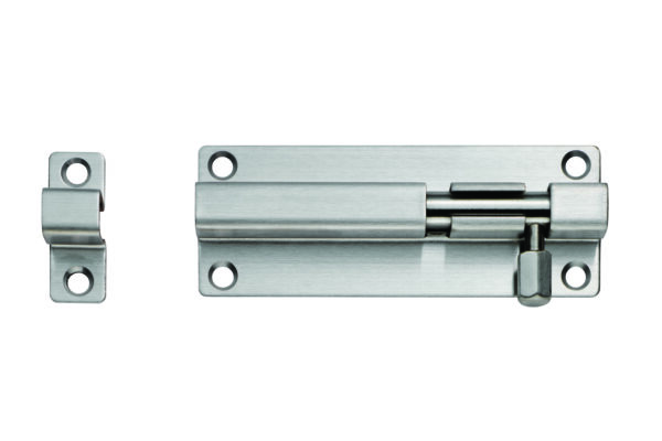 Eurospec 80 x 38mm Straight Barrel Bolt - Satin Stainless Steel