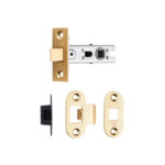 Eurospec 64mm Bolt-Through Tubular Latch - 8mm Follower - Electro Brass - Radius - Electro Brassed
