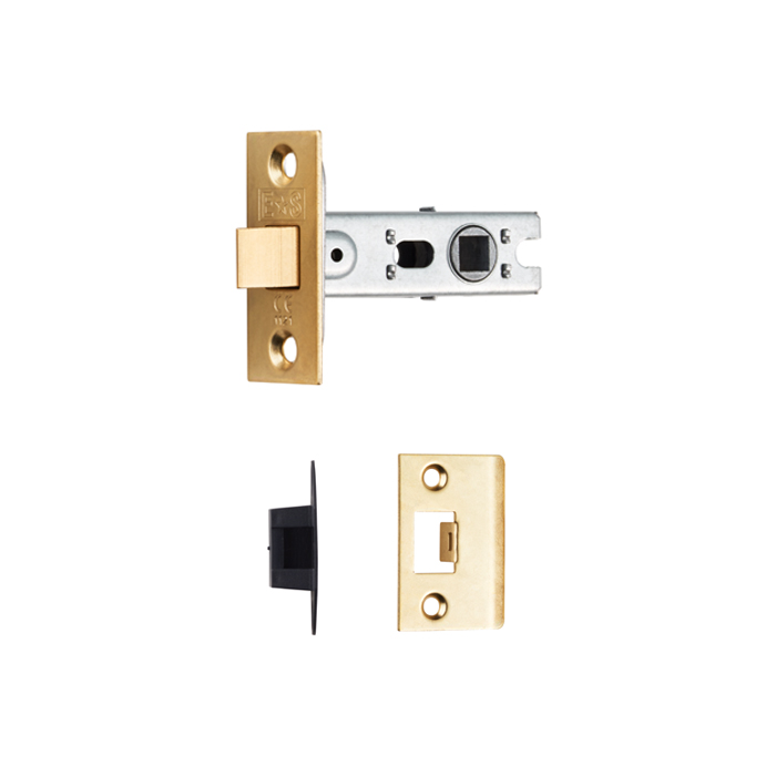 btl1sq.jpg Eurospec 64mm Bolt-Through Tubular Latch - 8mm Follower - Electro Brass - Square - Electro Brassed - Image 1