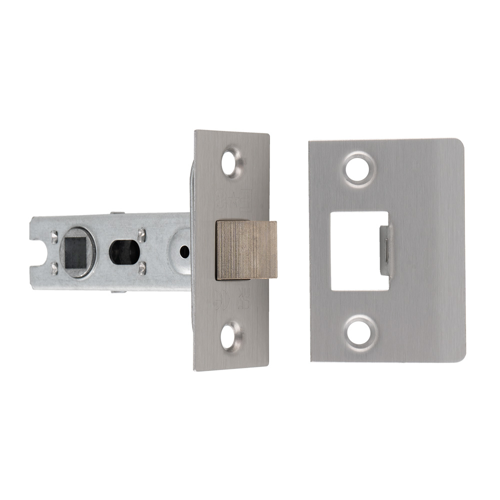 btl25sss.jpg Eurospec 64mm Bolt-Through Tubular Latch - 8mm Follower - Square - Satin Stainless Steel - Image 1