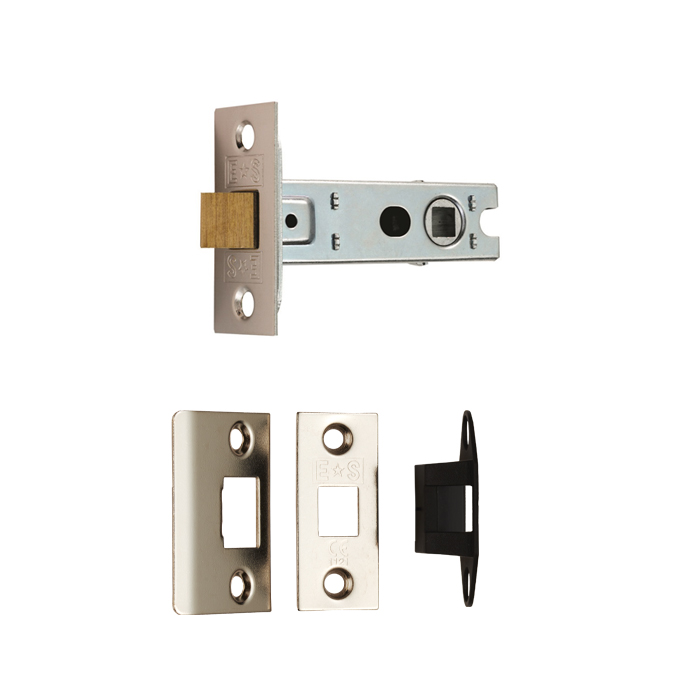 btl2sq.jpg Eurospec 64mm Bolt-Through Tubular Latch - 8mm Follower - Nickel Plated - Square - Image 1