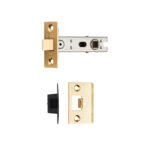 Eurospec 76mm Bolt-Through Tubular Latch - 8mm Follower - Electro Brass - Square - Electro Brassed
