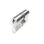 Mila Standard Security Euro Cylinder, 35/35, Chrome - Polished Chrome